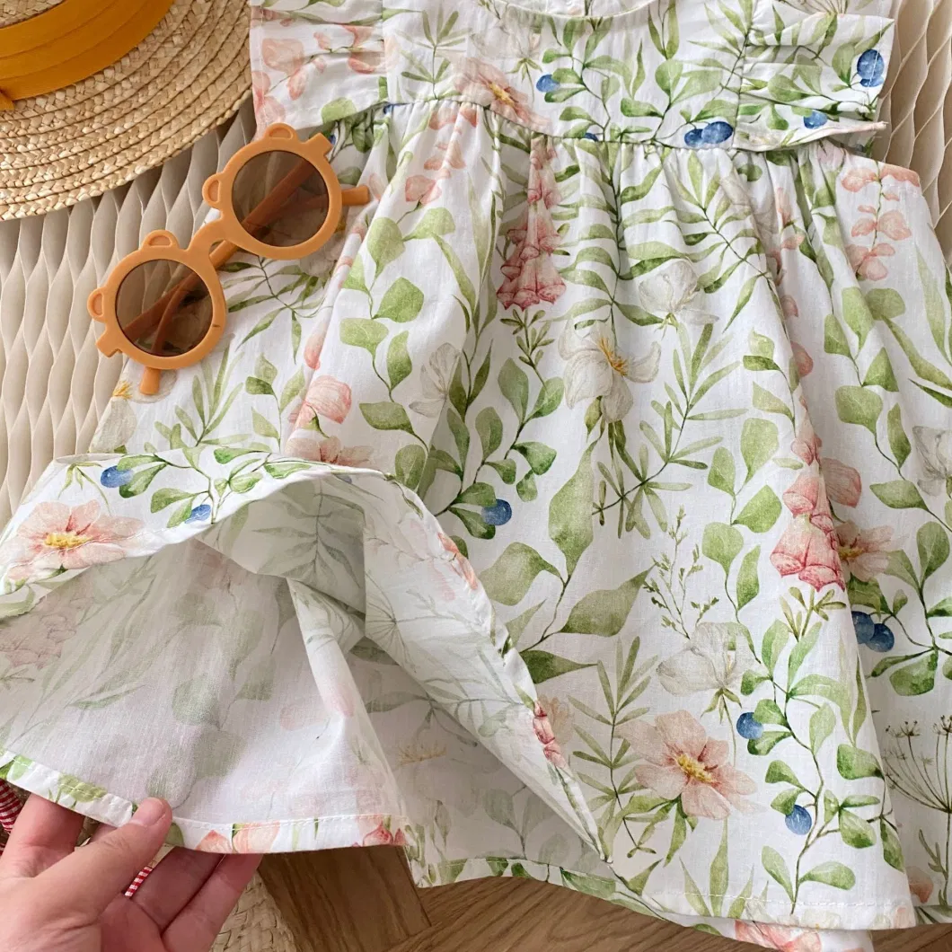 Girls Summer Dress 0-6 Years Old Summer Korean Children′s Baby Floral Princess Dress Little Girl Skirt