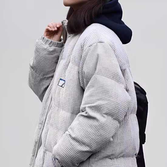 レディース コットン ヘリンボーン ショート ジャケット ムーティ付き