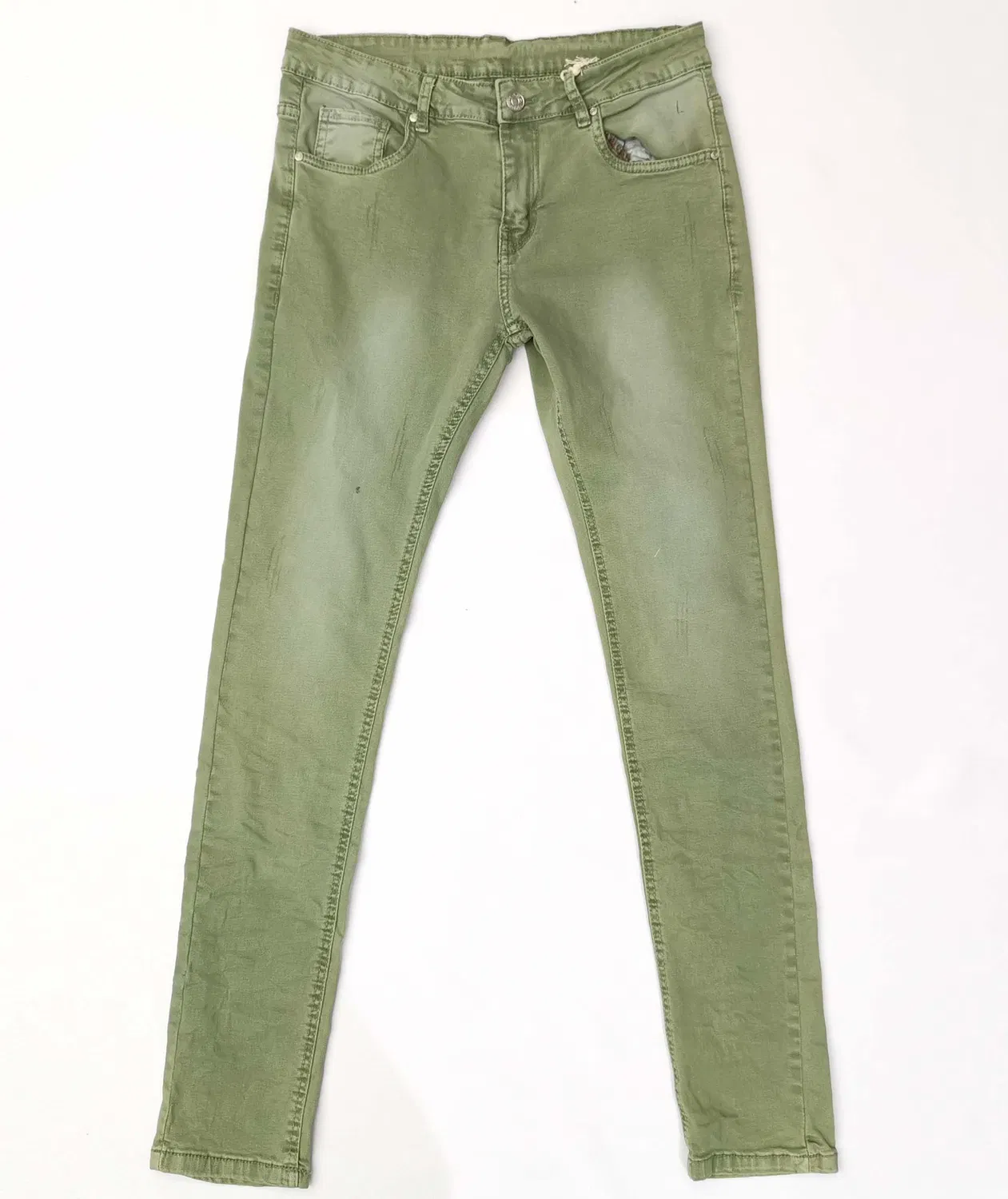 男スリムスパンデックスパンツ/ズボンコットンカーゴパンツデニム洗濯